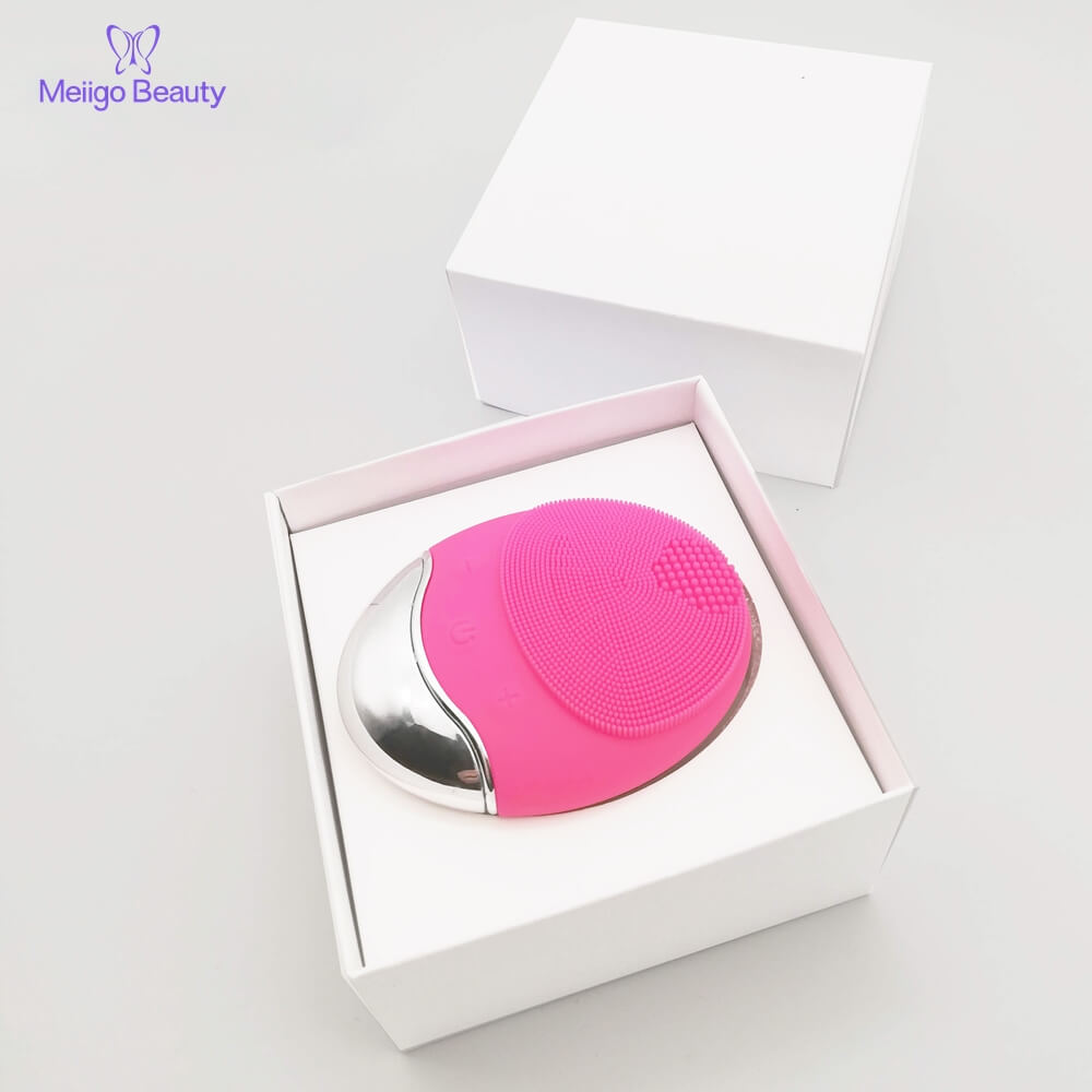 Meiigo beauty BR 003 wireless charging silicone face brush 3 003 - Sonic facial cleansing brush silicone vibrating cleanser & massager  BR-003