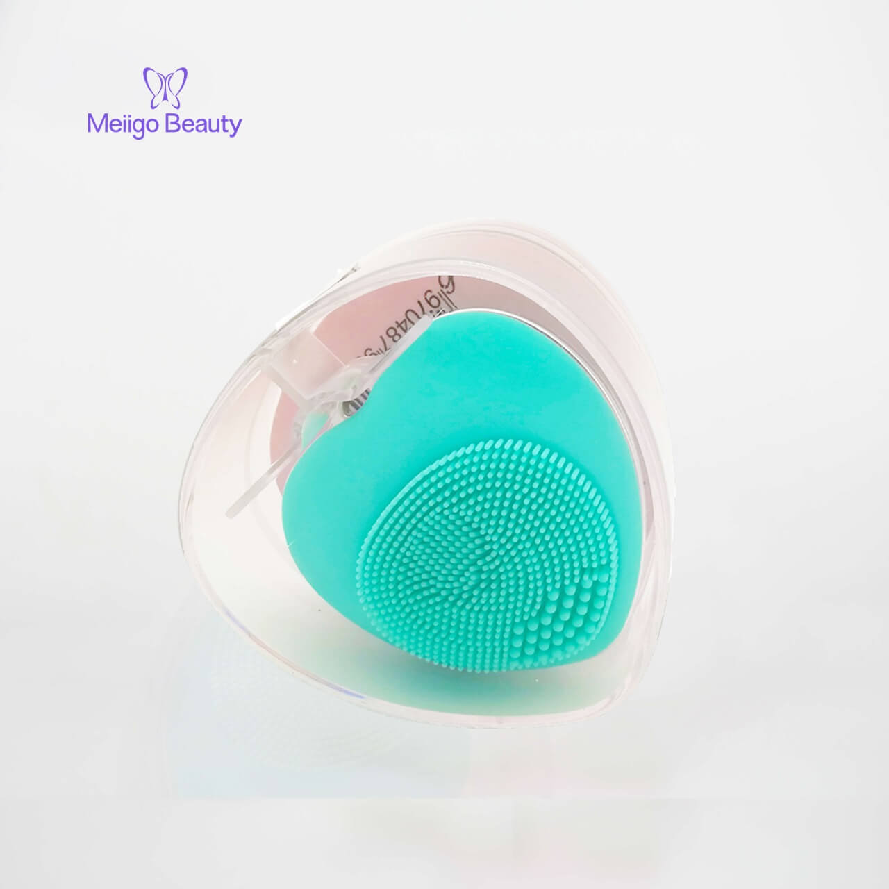 Meiigo beauty heart shape facial brush BR 002 6 - Facial cleansing brush mini silicone sonic face massager  BR-002