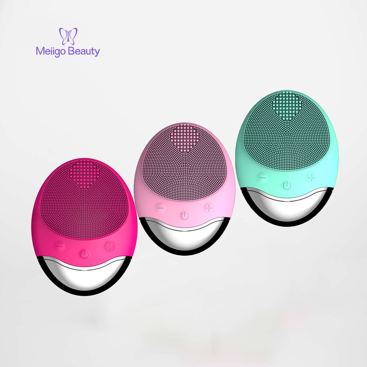 Meiigo beauty silicone face brush BR 003 1 - Sonic facial cleansing brush silicone vibrating cleanser & massager  BR-003